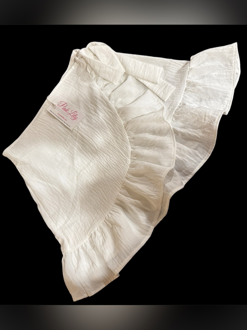 NWT White Pink Lily Ruffle Tiered Mini Skirt S